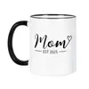 Taza de 11 oz Amazon 300-350 ml con Asa Negra, Logo Personalizado, Taza de Regalo