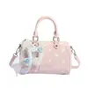 Yuezhi 2026 Verão Nova Bolsa de Balde Casual Simples com Laço e Bolinhas Bolsa de Mão Fashion Versátil Bolsa Transversal