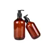 Garrafas Plásticas Marrons Personalizadas de 50ml-300ml para Gel de Banho, Sabonete Líquido para as Mãos e Limpador Facial com Dosador de Pressão
