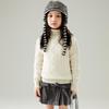 Suéter 100% Lã Pura Infantil Outono e Inverno Gola Alta Meninos e Meninas Solto Casual Gola Alta Suéter Malha Camada Base