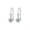 Pendientes de Zirconia con Cuatro Garras de Plata de Ley S925 de Amazon, Lujo Accesible Francés, Ganchos Brillantes de Moda de Alta Gama para Mujer