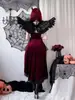 Disfraz de Halloween gótico oscuro europeo y americano para mujer, vestido de cola de golondrina, bruja, vampiro, novia, ropa de actuación