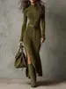 2025 En Stock Alta Calidad Cachemir Doble Cara Nueva Moda Otoñal Europea y Americana Elegante Cremallera Cuello Alto Chaqueta