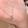 Colar de colher de garfo pequeno engraçado para mulheres ins nicho na moda design avançado cheio de roupas de diamante e cadeia de clavícula sem preocupações de alimentos para mulheres