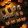 Novos acessórios de unha Halloween transfronteiriços, aranha escura, metal punk, coroa, caveira, unhas decorativas com strass