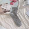 Calcetines de algodón de tubo corto de color sólido fino de primavera y verano, calcetines transpirables de malla con lazo bordado, calcetines de mujer miu sencillos que combinan con todo