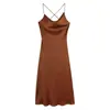 Nuevo Vestido de Tirantes Elegante y Adelgazante para Mujer, Estilo Europeo y Americano, con Diseño de Tirante en la Espalda, para Verano