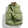 Chaleco popular de otoño e invierno de moda para pareja, engrosado, cálido, casual, versátil, color liso, reversible, con cuello alto - regalo gratis