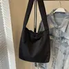 Bolso de Lona Casual de Gran Capacidad para Mujer 2026 Nuevo de Moda Bolso de Hombro Único Bolso Tote de Color Sólido para Estudiante Universitario