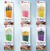 Set de pinceles de madera con cerdas de nylon de 6 piezas para principiantes, pinceles para acuarela, materiales de arte, set de pinceles para pintura al óleo