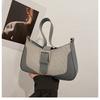 Bolsa de cor contrastante de nicho francês 2024 nova bolsa de ombro popular para todos os gostos, estilo mori, retrô, pequena bolsa quadrada