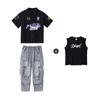 Ropa de Moda Hip-hop para Niños y Niñas Marca de Moda Traje de Camiseta de Béisbol de Manga Corta Ropa de Moda Hip-hop Hiphop para Niños Ropa de Actuación Moderna y Genial