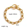Pulsera Cadena de Acero Inoxidable 304 Transfronteriza Personalizable Joyería DIY Accesorios Chapado en Oro de 18K Hebilla Ot Pulsera de Acero de Titanio Pulsera