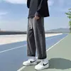 Jeans Moda Retrô High Street Estilo Americano Calça Longa Masculina Solta Estudante Calça de Perna Reta Calças Masculinas Jeans Masculino