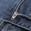 Moda de Lujo Primavera y Verano Azul Gris Poliéster Delgado Elástico Recto Ligeramente Sueltos Jeans para Hombre