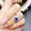 Venta al por mayor de fábrica Popular Conjunto de Zafiro Natural con Incrustaciones de Plata S925 Piedra Principal 5*6 Joyería de Lujo Venta Directa de Fábrica