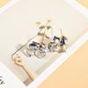 Brincos de cristal de fantasia tridimensional geométricos tridimensionais quadrados cor gradiente temperamento personalidade brincos de cristal de diamante quadrado para mulheres