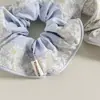Goma de pelo de retazos florales dulces coreana para mujer, accesorio de tela fresco y simple para coleta, goma de pelo versátil para mujer