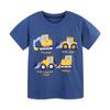 Nova camiseta infantil de verão estilo europeu e americano camiseta de manga curta para meninos jaqueta para meninos com estampa de carro moda uma geração de cabelo