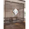 Nuevo estilo chino enrejado recibidor sala de estar estilo japonés mampara pantalla de rejilla de madera maciza pared de fondo decoración moderna hueca