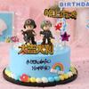 Soldadinho de Desenho Animado Polícia Bolo de Aniversário Enfeites Forças Especiais Carro Enfeites Boneca Artesanato de Resina Presentes de Festival