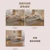 Cama Moderna Estilo Ins em Veludo Tech Cor Creme, Cama Puff, Cama Simples de Tecido, Cama de Casal Nuvem para Casa