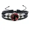 Venda Quente Transfronteiriça Pulseira de Pedra do Tempo Naruto Mori Corda de Mão Trançada de Couro Preto Multicamadas Atacado