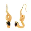 Brincos de Obsidiana Banhados a Ouro Cobra Misteriosa Rica Decoração Moda Jovem Joias da Moda Brincos Originais 2023