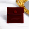 Bolsa de broche flocada, bolsa de broche de terciopelo, bolsa pequeña de tela, bolsa para guardar collares, anillos, pendientes, bolsa a prueba de polvo