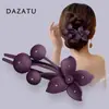 Grampo de Cabelo Grande com Flor Estilo Popular Tendência Presilha para Mulheres Parte de Trás da Cabeça Penteado Presilha Bico de Pato Novo Modelo de Presilha
