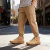 Amazon 2024 Transfronterizo Talla Grande Botas de Cuero de Media Caña para Hombre Zapatos Casuales para Mujer Botas de Trabajo Cosidas Botines de Pareja Antideslizantes