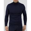 Suéter de Punto de Cuello Alto para Hombre, Nuevo para Otoño e Invierno, Exportación de Estación Independiente, Color Puro, Suéter Básico, Jersey Casual Simple