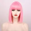Exportação Transfronteiriça Peruca de Animação Europeia e Americana Cos Cabelo Longo Liso Feminino com Franja Penteado de Comprimento Médio Conjunto de Cabelo Falso Colorido