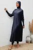 Comércio Exterior Totalmente Coberto com Sombra Roupa de Banho Conservadora para Mergulho e Surfe Maiô Dividido de Três Peças Preto com Proteção Solar e Manga Longa
