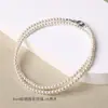 Taijia Diseño Original Cadena de Amuleto Budista Tailandés Collar de Perlas Shijia Doble Colgante Cadena para Clavícula de Mujer de 3 mm Cadena Thangka