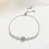 Pulsera de circón color oro champán estilo europeo y americano transfronteriza para mujer, no se decolora, incrustada con diamantes, temperamento Baita, pulsera ajustable de cordón