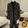 Abrigo de Lana para Hombre Otoño e Invierno 2023 Cuello de Traje Largo Medio Cortavientos Chaqueta de Lana