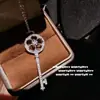 Joia Flor Flor Íris Chave Formato Coração Chave Gema Colar Girassol Diamante Flash Colar Chave Combinação