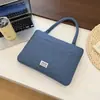Bolsa de Mano para Portátil de Mezclilla Lavada Bordada Estilo Ins Coreano Adecuada para Macbook Air/Pro Lenovo 14
