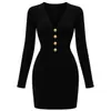 Vestido de tricô sexy com decote V transfronteiriço europeu e americano para mulheres, justo ao corpo e que valoriza a silhueta, bodycon de manga comprida, saia de baixo