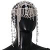 Amazon Nova corrente de cabelo com borlas exageradas, estilo étnico europeu e americano, zircônia, corrente de cabelo com diamantes