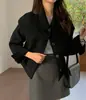 Abrigo de lana chic coreano de invierno de nicho