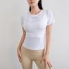 Ropa de Yoga Ajustada Nueva para Mujer de Manga Corta Elástica para Correr de Secado Rápido Adelgazante Top Deportivo Camiseta Absorbe la Humedad Ropa de Fitness