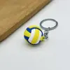 Llavero Colgante Creativo de Goma Suave Artificial de Balón de Fútbol Baloncesto Colgante Estéreo Regalos para Eventos de Voleibol Tenis Listos para la Venta