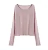Camiseta Base de Color Sólido para Mujer, Lyocell, Casual Holgada Cuello Redondo, Cubre-Traje de Punto Protector Solar, Cubre-Traje Protector Solar