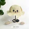 Sombrero de Paja para Niños Celebridad de Internet Femenina Orejas Móviles Dibujos Animados Airbag Moda Sombrero de Sol Sombrero de Exterior Verano Ala Ancha