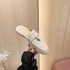 Mocasines de Piel Genuina Lp para Mujer Zapatos Planos sin Talón Pantuflas Zapatos de Punto para Primavera Ropa Exterior Zapatos Planos sin Cordones Zapatos Casuales