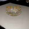 Pulseira Aberta Flor de Zircônia Estilo Luxo Leve, Pulseira Versátil Exquisita Francesa, Joias de Nicho de Alta Qualidade da Moda Atacado
