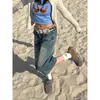 Shorts Jeans Retrô Americano para Mulheres, Calça Reta de Comprimento Médio Baixa para o Verão, Calça Sete Pontos Vintage Super na Moda