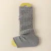 Meias Femininas Antipelúcia Macias de Cano Médio Caídas para Outono e Inverno, Meias de Cano Médio Melange Quentes e Resistentes ao Frio